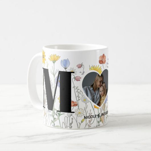 Wildblume Foto Name Muttertag Kaffeetasse (Vorderseite Links)