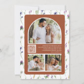 Wildblume Foto QR Code Terracotta Wedding Save The Date (Rückseite)