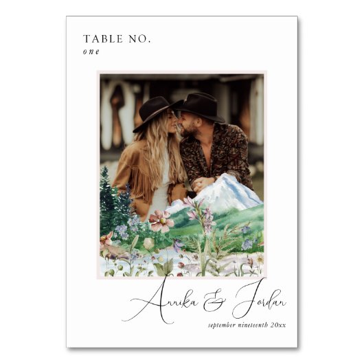 Wildblume | Foto Tischnummer Card (Vorderseite)