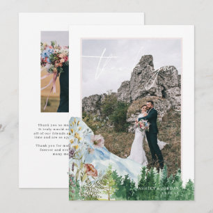 Wildblume Foto Wedding Vielen Dank Dankeskarte