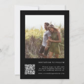 Wildblume Frame 2 Foto Hochzeitskennzeichen QR Cod Save The Date (Rückseite)