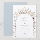 Wildblume Frame Baby Dusche Einladung (Vorne/Hinten)