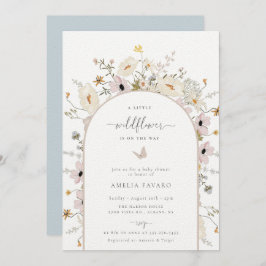 Wildblume Frame Baby Dusche Einladung