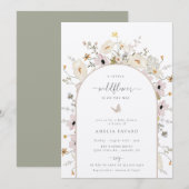 Wildblume Frame Baby Dusche Einladung (Vorne/Hinten)