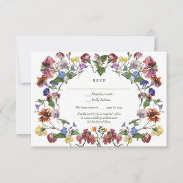 Wildblume Frame Rustic Boho Wedding RSVP Karte