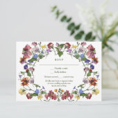 Wildblume Frame Rustic Boho Wedding RSVP Karte (Stehend Vorderseite)