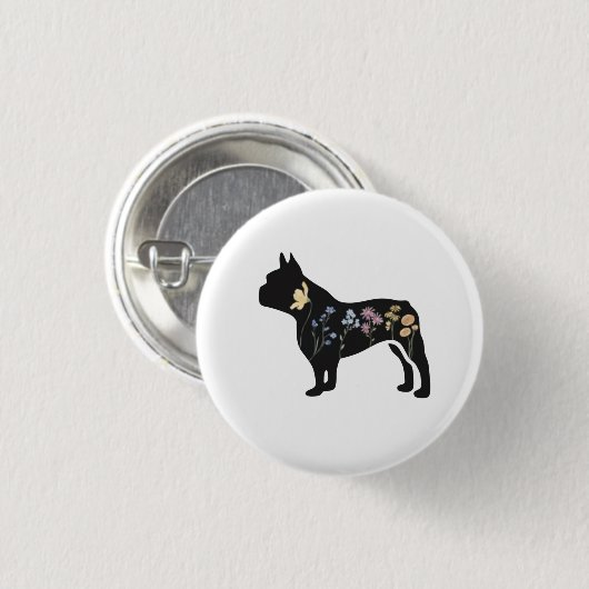 Wildblume French Bulldog Button (Vorne & Hinten)