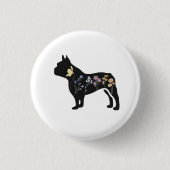 Wildblume French Bulldog Button (Vorderseite)