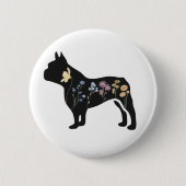Wildblume French Bulldog Button (Vorderseite)