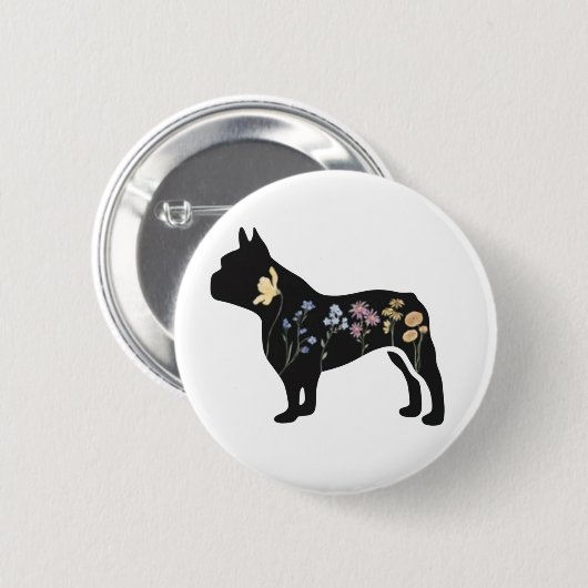 Wildblume French Bulldog Button (Vorne & Hinten)