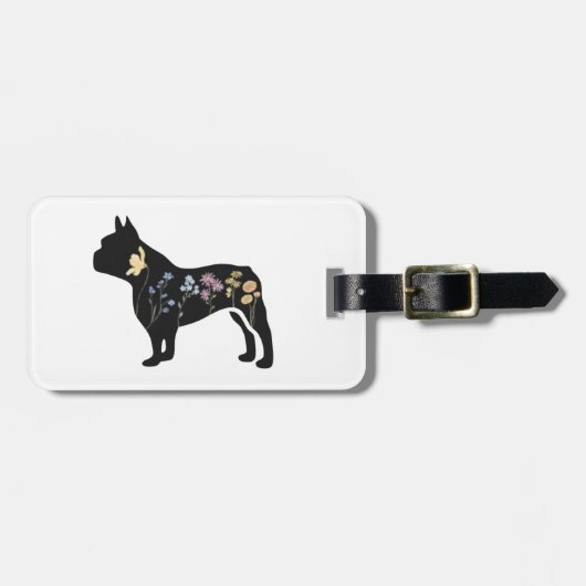 Wildblume French Bulldog Gepäckanhänger (Vorderseite horizontal)
