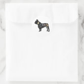 Wildblume French BulldogSticker Runder Aufkleber (Tasche)