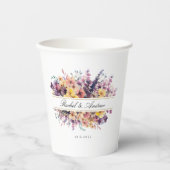 Wildblume, frisch, Handschrift, Hochzeit Pappbecher (Vorderseite)