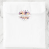 Wildblume, frisch, Handschrift, Hochzeit Runder Aufkleber (Tasche)