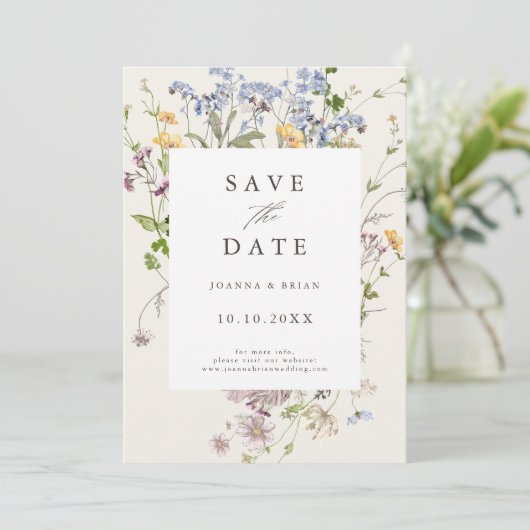 Wildblume Fruchtsaison Foto Save The Date (Stehend Vorderseite)