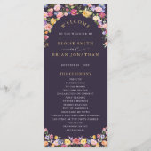 Wildblume Fruchtsaison Meadogarten Hochzeit I Programm (Vorderseite)