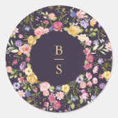 Wildblume Fruchtsaison Meadogarten Hochzeit I Runder Aufkleber (Vorderseite)