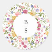 Wildblume Fruchtsaison Meadogarten Hochzeit I Runder Aufkleber (Vorderseite)