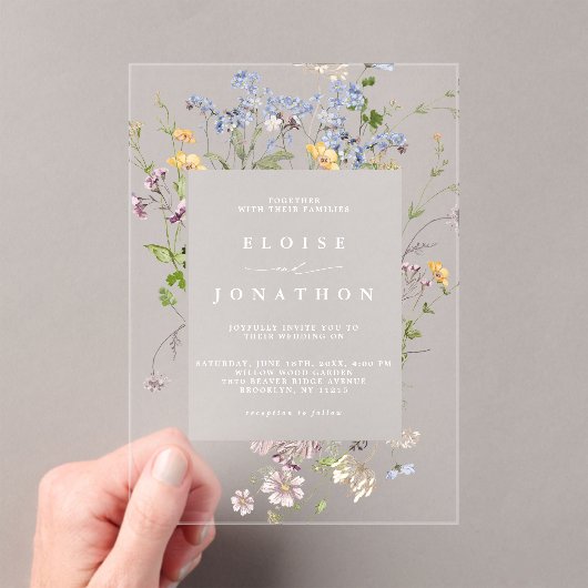 Wildblume Frühjahr Acryleinladungen (Insitu (Handheld))