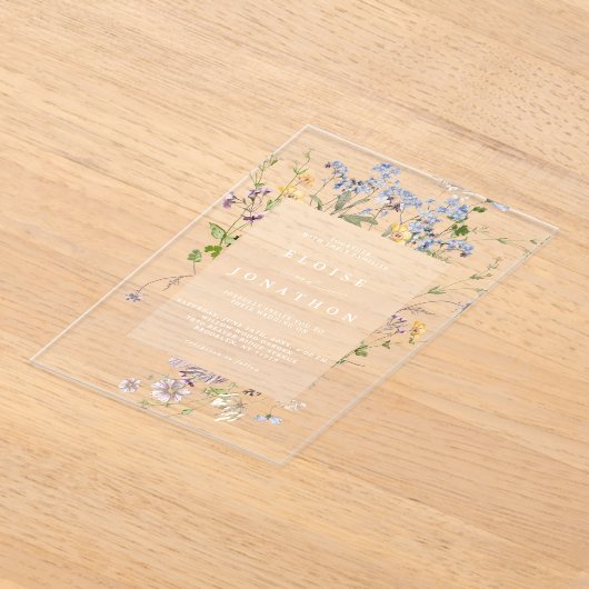 Wildblume Frühjahr Acryleinladungen (Ablage )