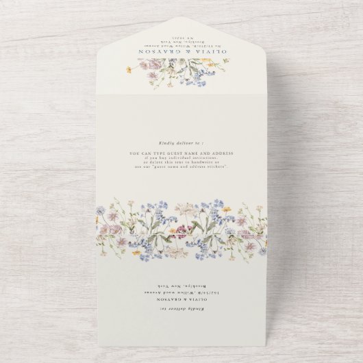 Wildblume Frühjahr All In One Einladung (Außenbereich)