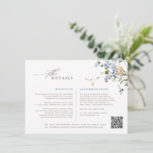 Wildblume Frühjahr Begleitkarte (Stehend Vorderseite)