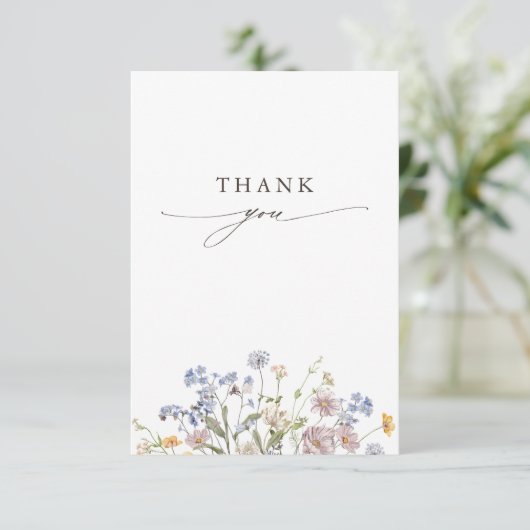 Wildblume Frühjahr Dankeskarte (Stehend Vorderseite)