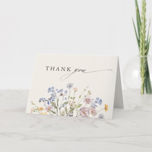 Wildblume Frühjahr Dankeskarte (Vorderseite)