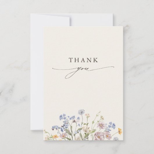 Wildblume Frühjahr Dankeskarte (Vorderseite)