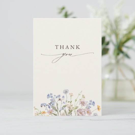 Wildblume Frühjahr Dankeskarte (Stehend Vorderseite)
