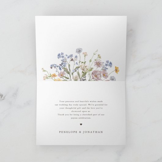 Wildblume Frühjahr Dankeskarte (Innenseite)