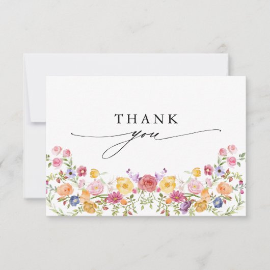 Wildblume Frühjahr Dankeskarte (Vorderseite)