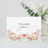 Wildblume Frühjahr Dankeskarte (Stehend Vorderseite)