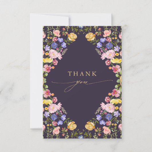 Wildblume Frühjahr Dankeskarte (Vorderseite)