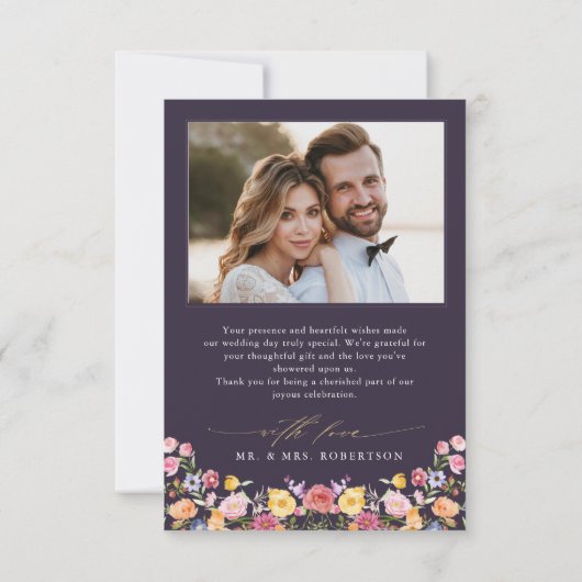 Wildblume Frühjahr Dankeskarte (Rückseite)