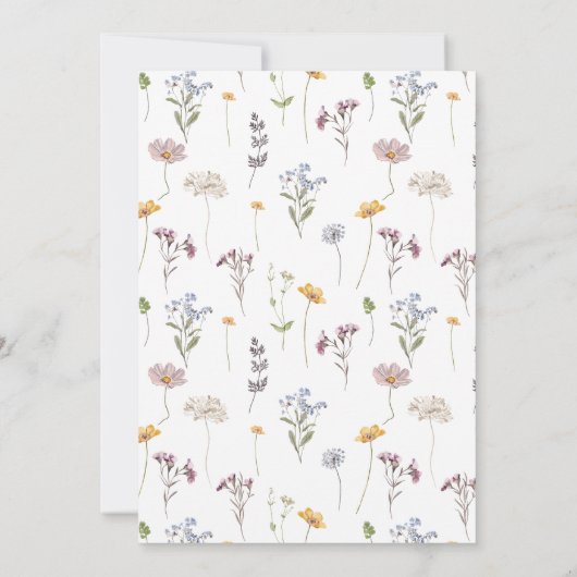 Wildblume Frühjahr Dankeskarte (Rückseite)