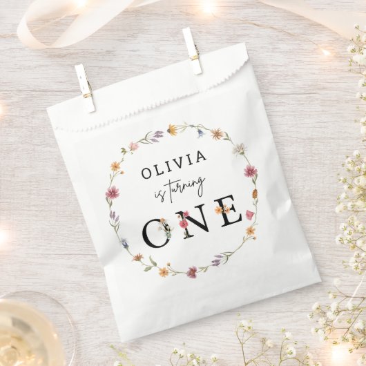 Wildblume Frühjahr Floral 1. Geburtstag Party Geschenktütchen (Ausgeschnitten)