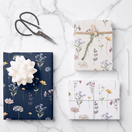 Wildblume Frühjahr Geschenkpapier Set (Vorderseite)