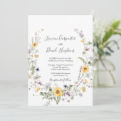 Wildblume Frühjahr Hochzeit Einladung (Stehend Vorderseite)