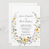 Wildblume Frühjahr Hochzeit Einladung (Vorne/Hinten)