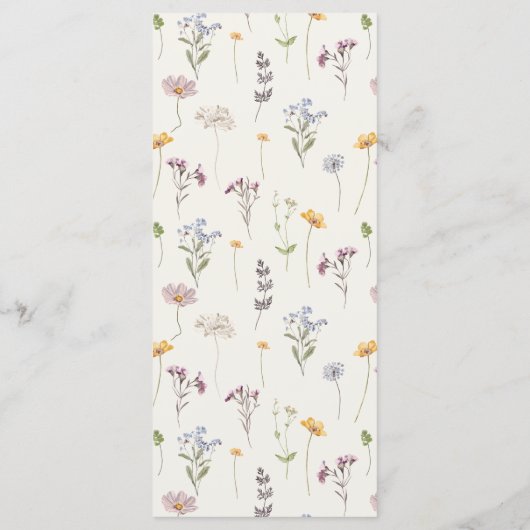 Wildblume Frühjahr Menükarte (Rückseite)