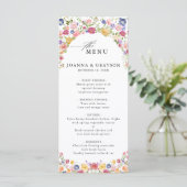 Wildblume Frühjahr Menükarte (Stehend Vorderseite)