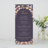 Wildblume Frühjahr Menükarte (Stehend Vorderseite)