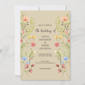 Wildblume-Frühjahr-Neutral-QR-Code Einladung (Vorderseite)