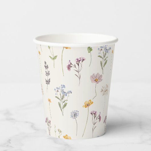 Wildblume Frühjahr Pappbecher (Rückseite)