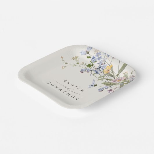 Wildblume Frühjahr Pappteller (Gewinkelt)