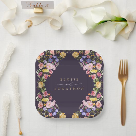 Wildblume Frühjahr Pappteller (Hochzeit)