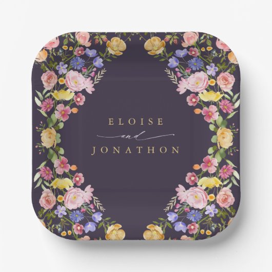 Wildblume Frühjahr Pappteller (Vorderseite)