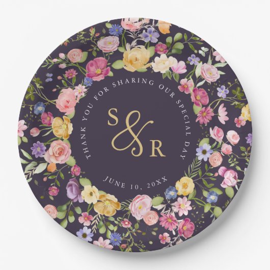 Wildblume Frühjahr Pappteller (Vorderseite)