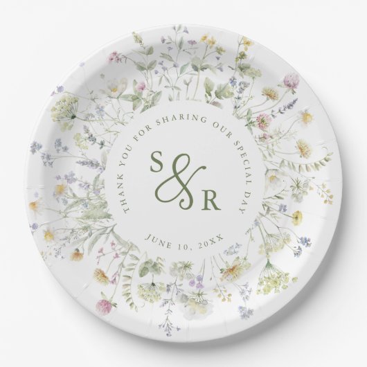 Wildblume Frühjahr Pappteller (Vorderseite)